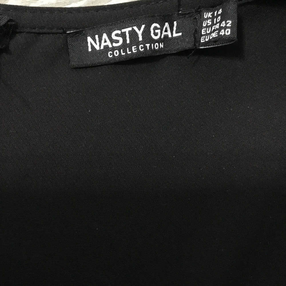 NASTY GAL Lets Net To It Mesh Fishnet Detail Mini Dress size US10 - Picture 9 of 12